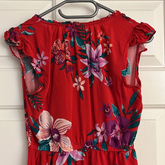 Red flower dress size XS - Picture 5 of 7